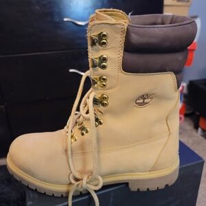 Timberland Women's Beige and Brown Combat Boots